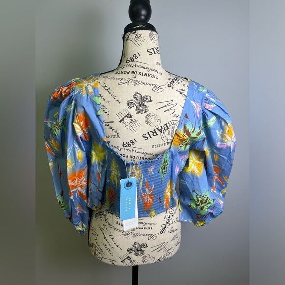 TANYA TAYLOR Aileen Stretch Poplin Crop Top NWT Size 16 - Picture 4 of 11